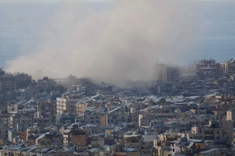 Smoke rises from the site of an Israeli airstrike that targeted a building adjacent to the highway that leads to Beirut's international airport on 31 March 2026. (Ibrahim Amro/AFP)