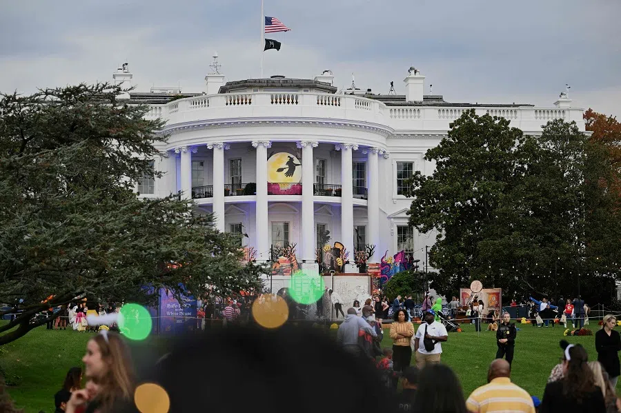 Visitors gather for a Halloween celebration on the South Lawn of the White House in Washington, DC, on 30 October 2023. (Mandel Ngan/AFP)