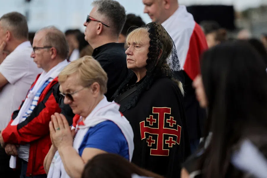 People attend the Holy Mass presided over by Pope Leo XIV at the Waterfront, during his first apostolic journey, in Beirut, Lebanon, 2 December 2025. (Khalil Ashawi/Reuters)