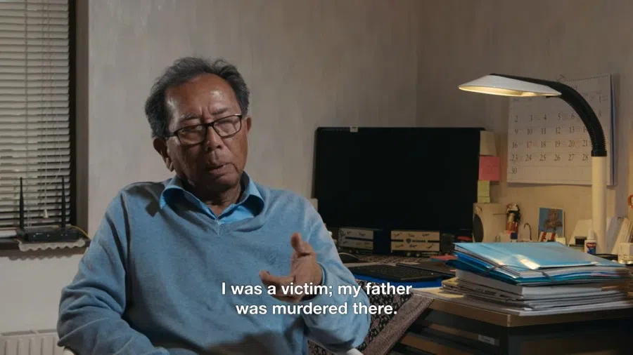 A screen shot from the official trailer of Eksil featuring an interviewee speaking to camera. (Internet)