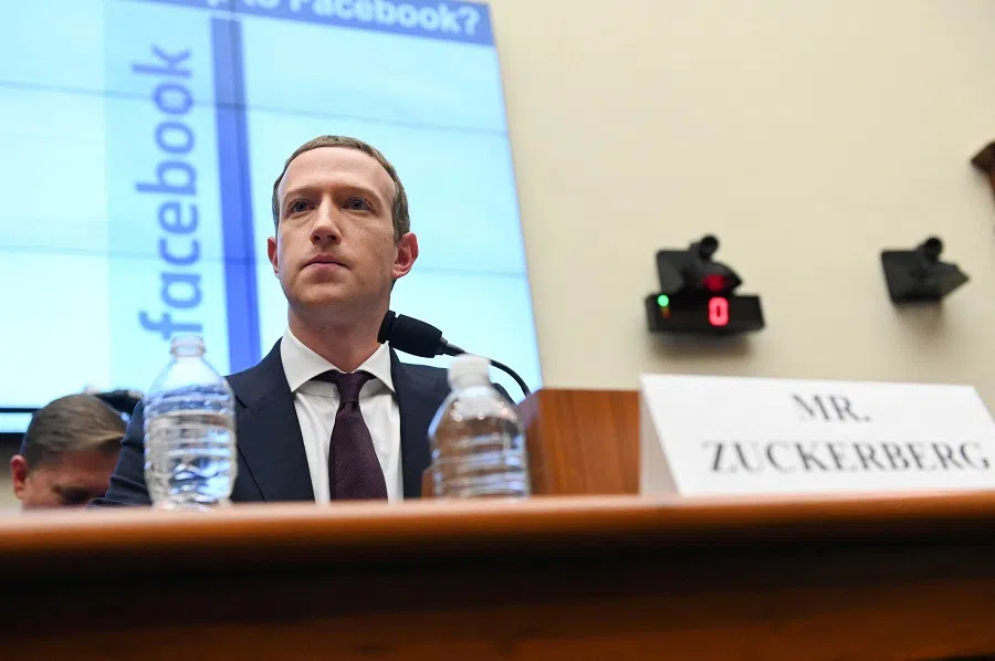 Facebook chairman and CEO Mark Zuckerberg testifies at a House Financial Services Committee hearing in Washington, US, on 23 October 2019. (Erin Scott/File Photo/Reuters)