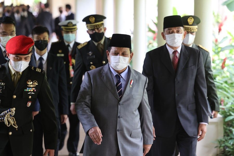Indonesia's Defence Minister Prabowo Subianto at the IISS Shangri La Dialogue on 10 June 2022. (SPH Media)