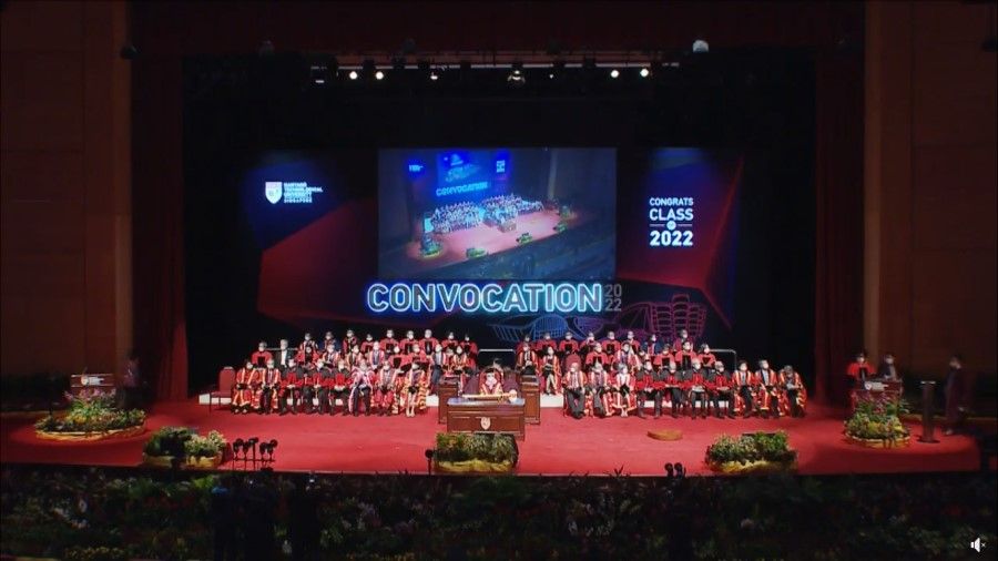 A screen grab from a video featuring Nanyang Technological University's convocation for the class of 2022. (Internet)