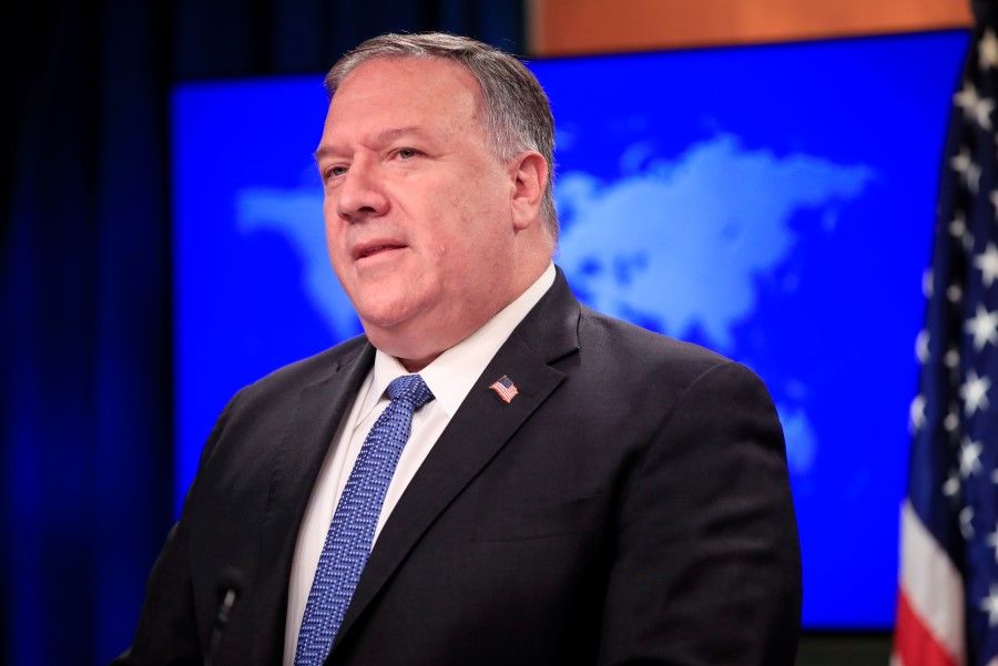 U.S. Secretary of State Mike Pompeo speaks during a news conference at the State Department in Washington, 5 August 2020. (Pablo Martinez Monsivais via Reuters)