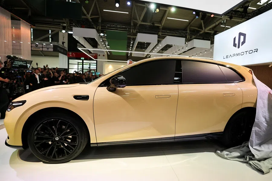 Leapmotor unveils the Lafa 5, on the press and media day of the IAA auto show in Munich, Germany, on 8 September 2025. (Kai Pfaffenbach/Reuters)