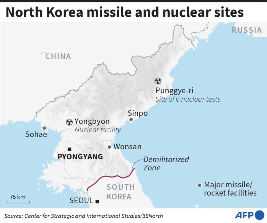 This graphic shows missile and nuclear sites in North Korea. (AFP)