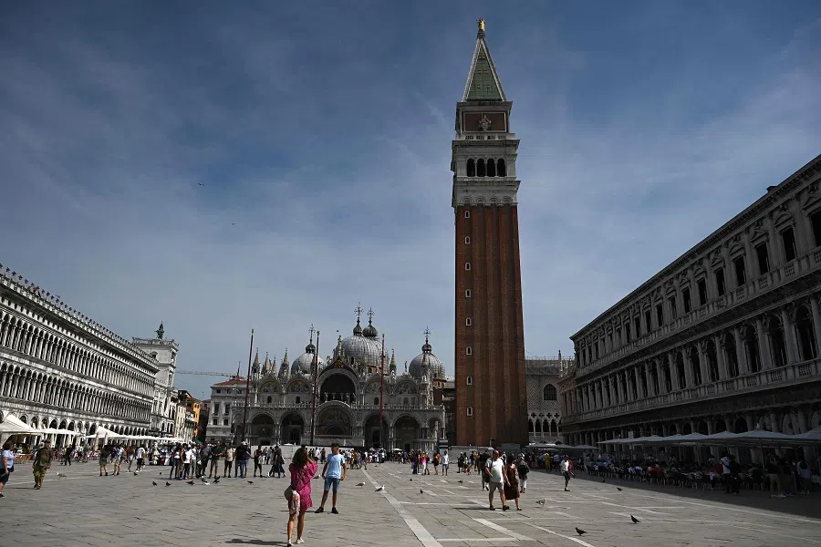 A general view shows St Mark's Square on 3 September 2023 in Venice. (Gabriel Bouys/AFP)