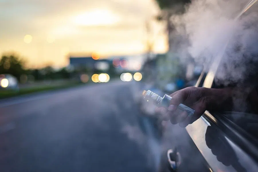 A shot of a smoker with an e-cigarette. (iStock)