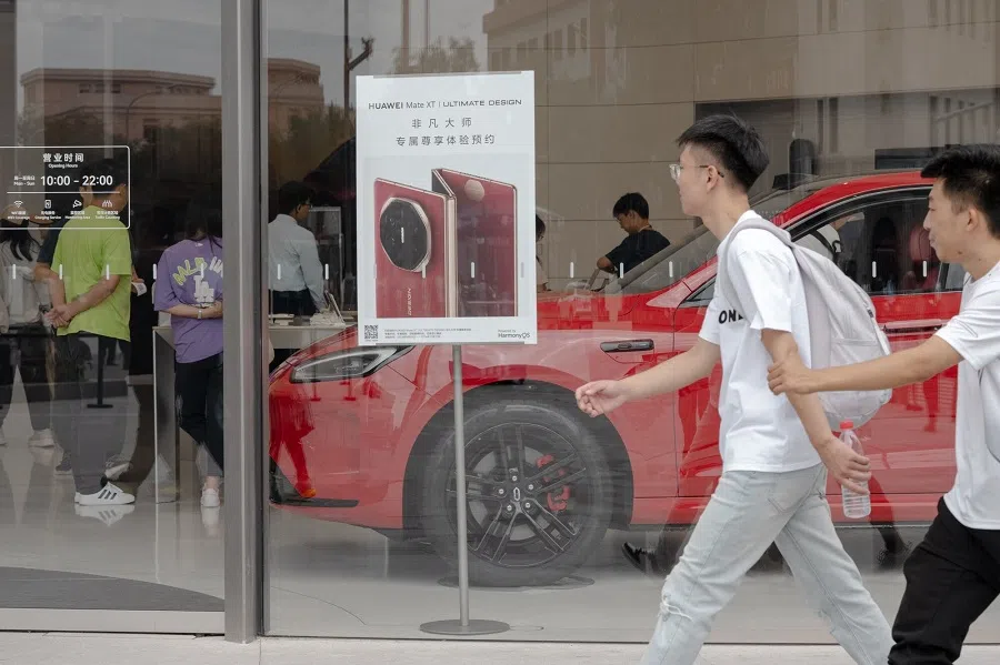 A Huawei store in the Wangfujing shopping area in Beijing, China, on 13 September 2024. (Na Bian/Bloomberg)