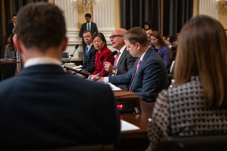 A session of the House Select Committee on the Strategic Competition Between the United States and the Chinese Communist Party hearing in Washington, DC, US, on 28 February 2023. (Anna Rose Layden/Bloomberg)
