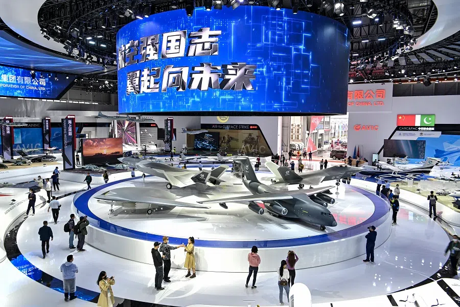People attend a media tour ahead of Airshow China 2022 in Zhuhai, Guangdong province, China, 6 November 2022. (CNS)