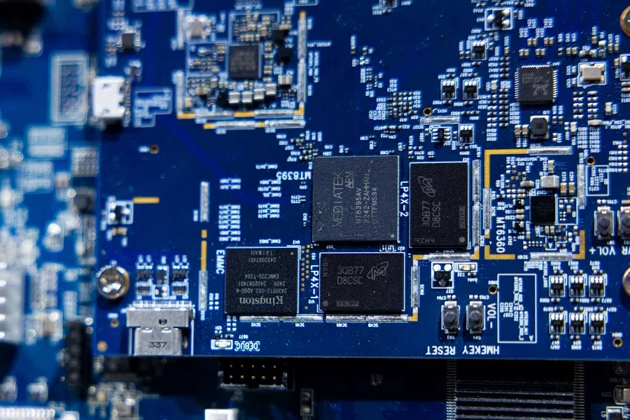 A circuit board on display at the MediaTek Inc. booth during the Computex conference in Taipei, Taiwan, on 20 May 2025. (Annabelle Chih/Bloomberg)