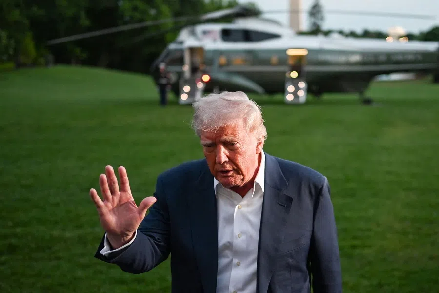 US President Donald Trump leaves after taking questions from the press on the South Lawn on 4 May 2025. (Alex Wroblewski/AFP)
