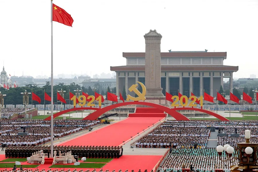 Participants attend the event marking the 100th founding anniversary of the Communist Party of China, on Tiananmen Square in Beijing, China, 1 July 2021. (CNS photo via Reuters)