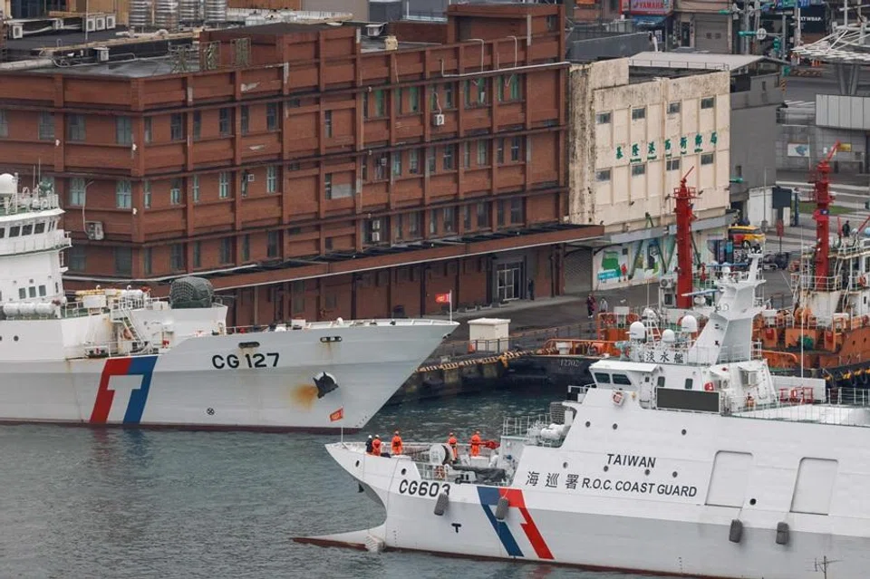 Taiwan Coast Guard patrol vessels are stationed in Keelung, as China conducts "Justice Mission 2025" military drills around Taiwan, in Keelung, Taiwan, on 30 December 2025. (Ann Wang/Reuters)