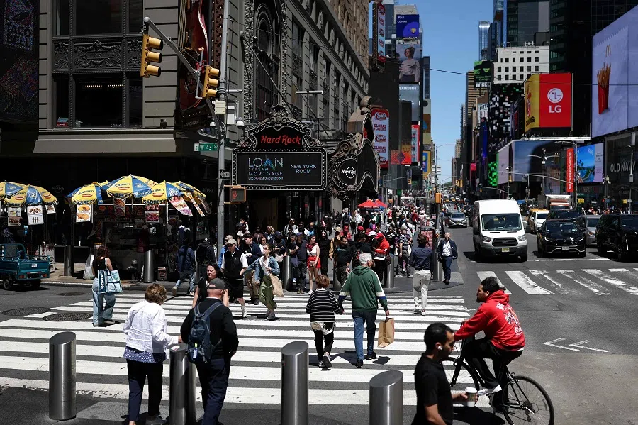 A shot of Times Square area in the Manhattan borough of New York City on 19 May 2025. (Charly Triballeau/AFP)