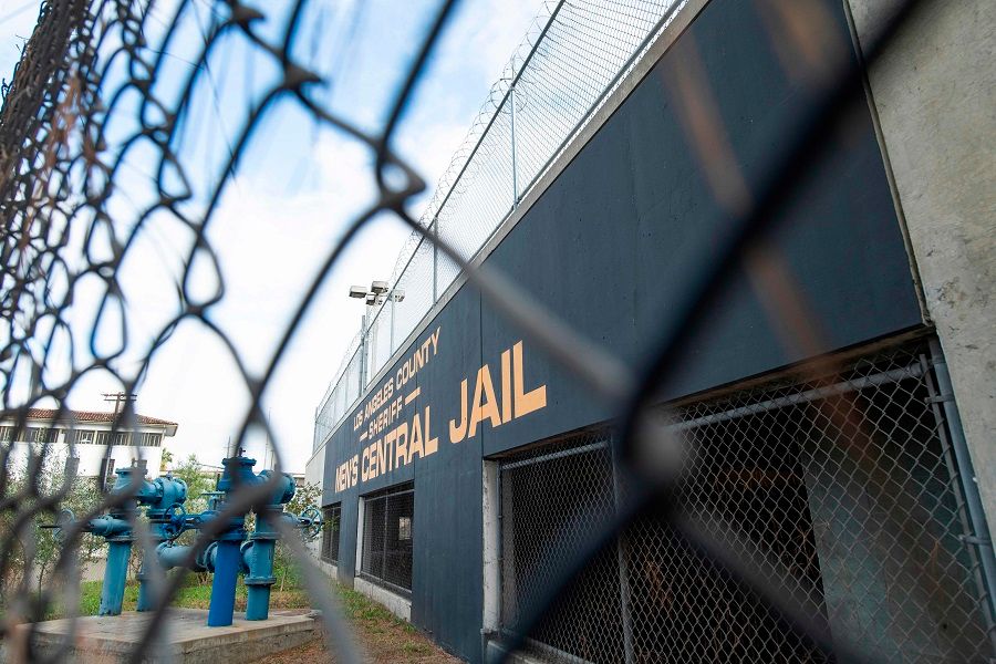 Outside view of the Men's Central Jail, amid the Covid 19 pandemic, on 12 May 2020, in Los Angeles, California. (Valerie Macon/AFP)