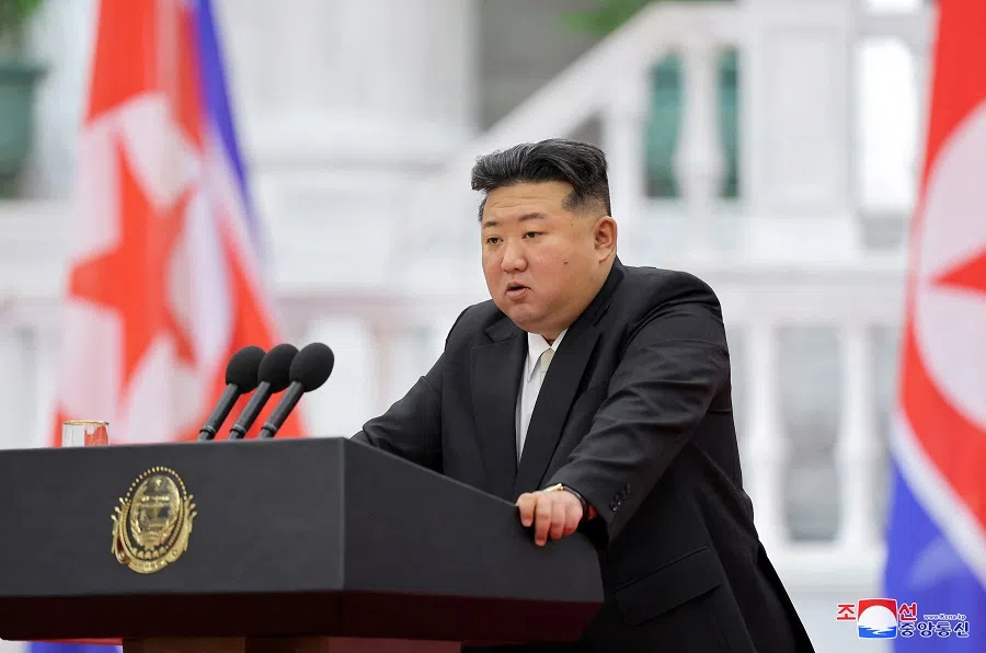 North Korean leader Kim Jong Un meets with leading officials of the Workers’ Party of Korea in Pyongyang, North Korea, in this photo released by North Korea’s official Korean Central News Agency on 10 September 2024.