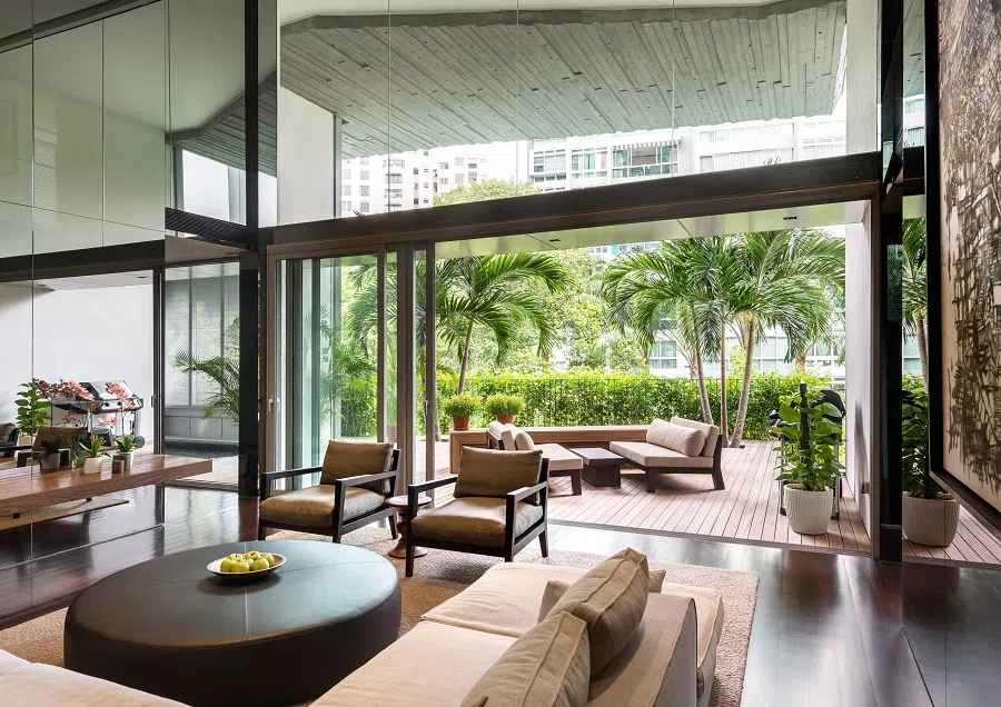 The Oliv by W Architects. This 23-unit condominiumin at Balmoral Road, Singapore, has green sky terraces that are angled in a non-linear configuration along its facade. (The Oliv)