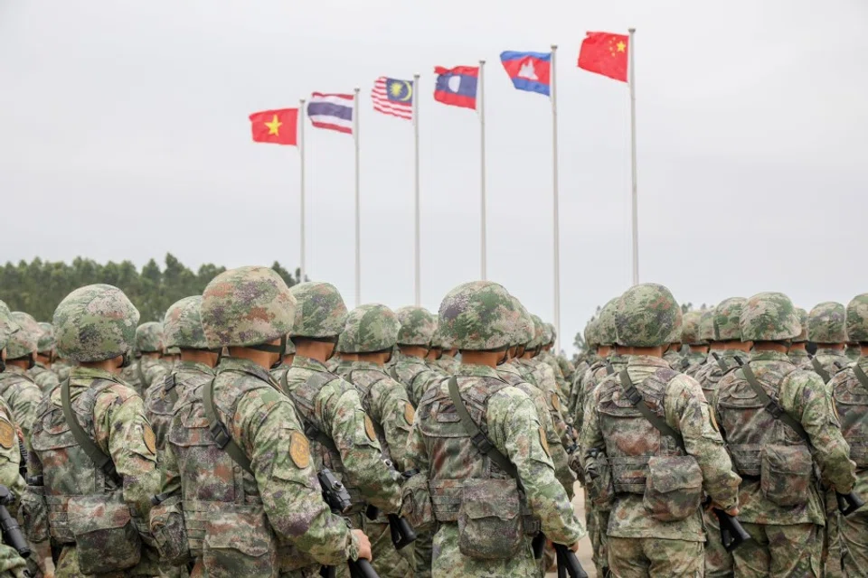 The opening ceremony of the Peace and Friendship-2023 military exercise in Zhanjiang, Guangdong province, China, on 13 November 2023. (Xinhua)