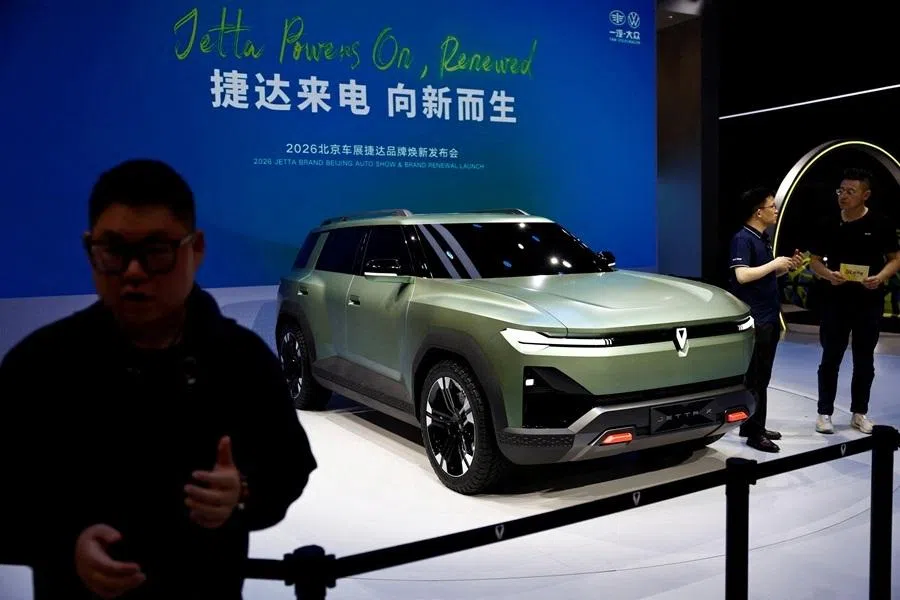 Volkswagen's Jetta X concept on display at the Beijing International Automotive Exhibition (Auto China), in Beijing, China, on 24 April 2026.