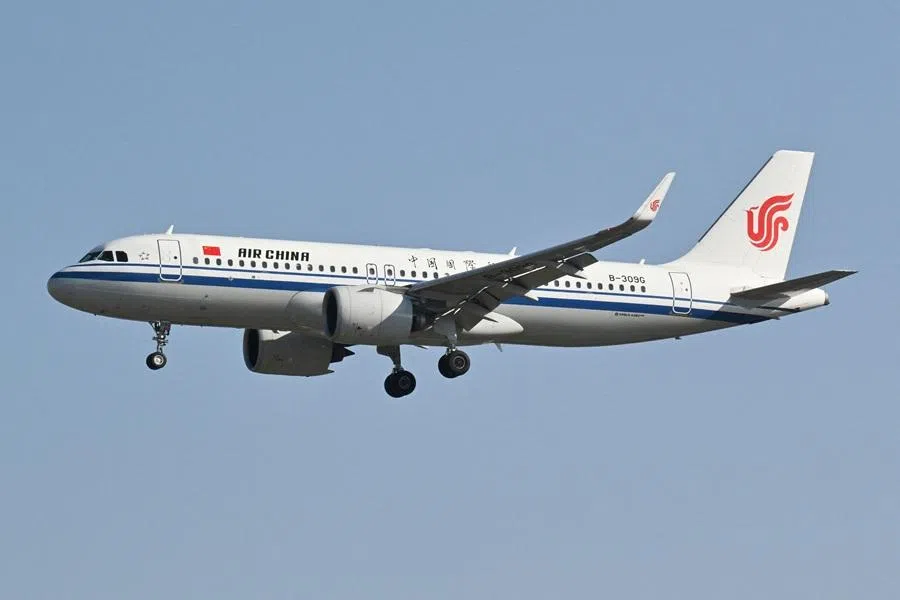 An Airbus A320neo plane of Air China prepares to land at the Capital International Airport in Beijing on 19 November 2025.
