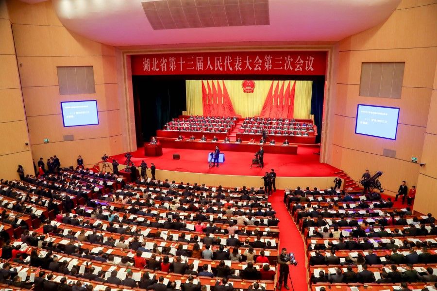 There was little mention of the Wuhan coronavirus at the Hubei National People's Congress. (Zhang Chang/CNS)