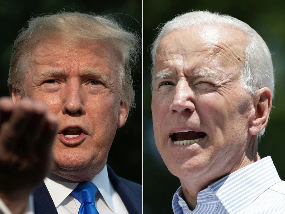 This combination of file pictures created on 11 June 2019 shows US President Donald Trump (left) as he departs the White House, in Washington, DC, on 2 June 2019, and former US Vice President Joe Biden during the kick off his presidential election campaign in Philadelphia, Pennsylvania, on 18 May 2019. (Jim Watson and Dominick Reuter/AFP)