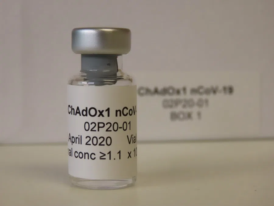 Vial 1 of Box 1. This is the vaccine candidate to be used in Phase 1 clinical trial at the Clinical Biomanufacturing Facility (CBF) in Oxford, 2 April 2020. (Sean Elias/Handout via REUTERS)