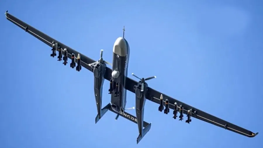 A screen shot from a video featuring the Jiutian drone. (Internet)