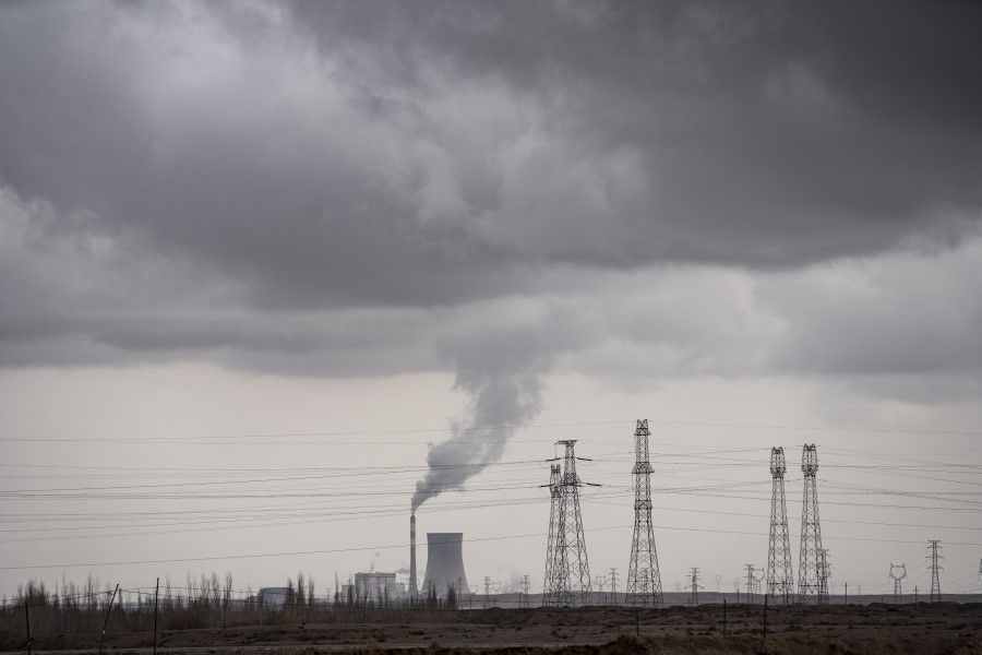 A coal-fired power plant on the outskirts of the new city area of Yumen, Gansu province, China on 31 March 2021. (Qilai Shen/Bloomberg)