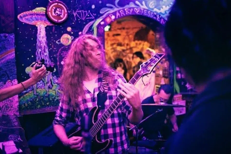 Trey Booth of Chimera cult making his own “stink face”. (Mattias Isaksson)