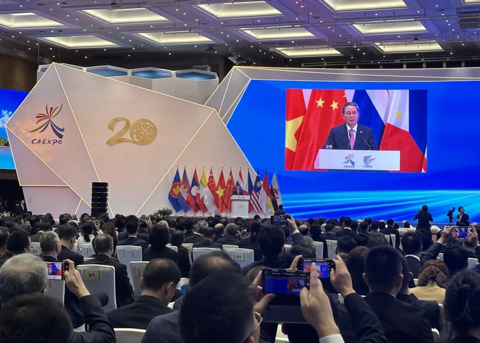 Chinese Premier Li Qiang speaks at the China-ASEAN Expo 2023, on 17 September 2023. (SPH Media)