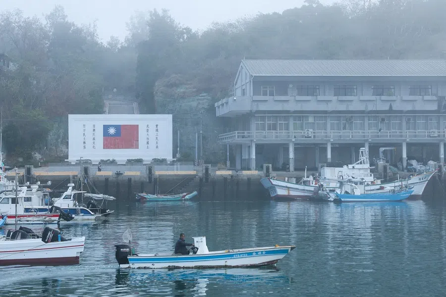 A fishing boat arrives at a port in Kinmen, Taiwan, on 21 February 2024. (Ann Wang/Reuters)