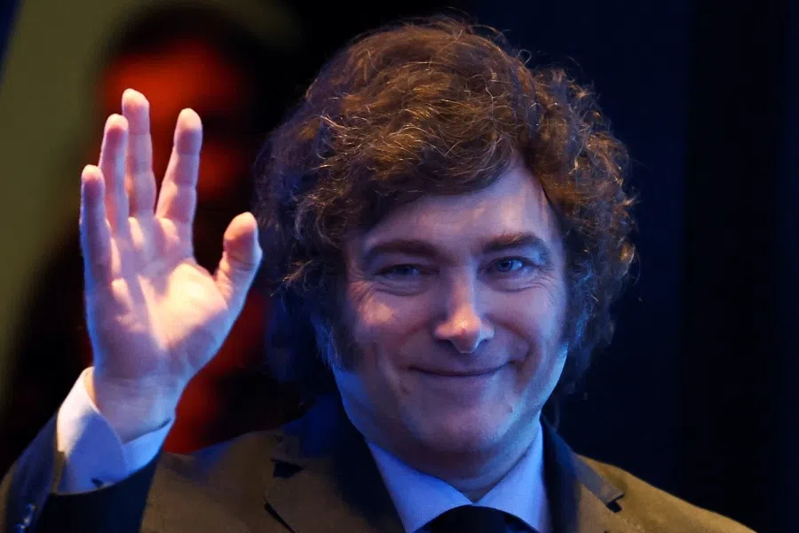 Argentina's President Javier Milei attends a business event in Buenos Aires, Argentina, on 26 March 2024. (Agustin Marcarian/Reuters)