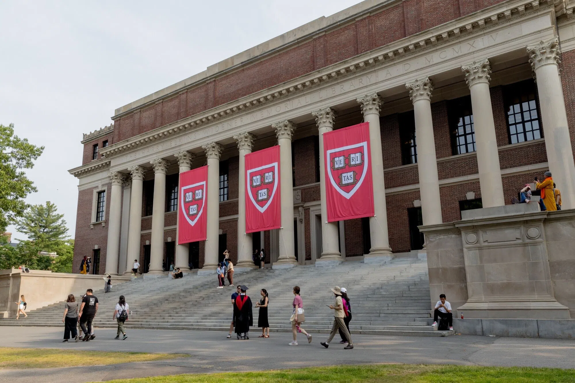 The Widener Library on the Harvard Campus in Cambridge, Massachusetts, US, on 4 June 2025. 