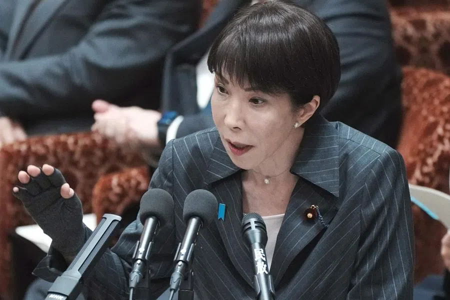 Japan's Prime Minister Sanae Takaichi responds to questions during a budget committee session of the House of Representatives at Parliament in Tokyo on 9 March 2026.