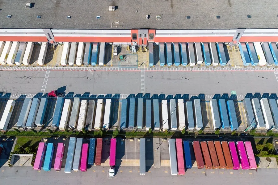 Containers outside a warehouse in Delta, British Columbia, Canada, 16 September 2026.