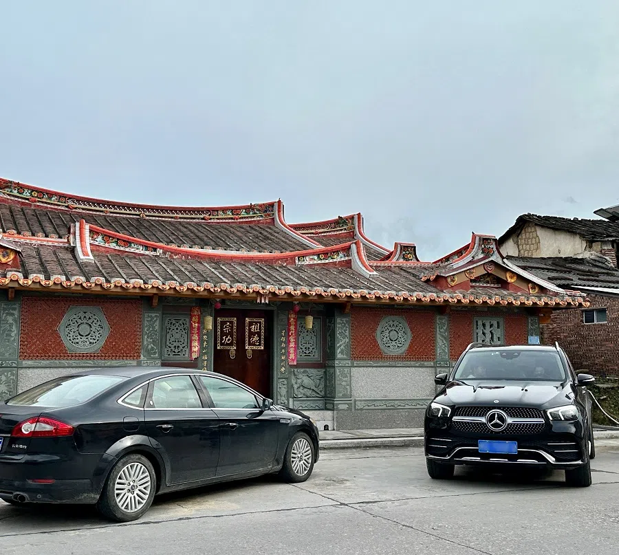 Luxury cars seen in Changkeng township.
