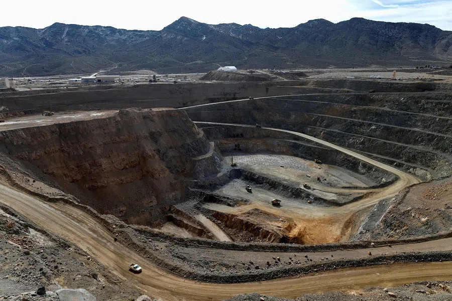 A view of the MP Materials rare earth open-pit mine in Mountain Pass, California, US, on 30 January 2020. (Steve Marcus/Reuters)