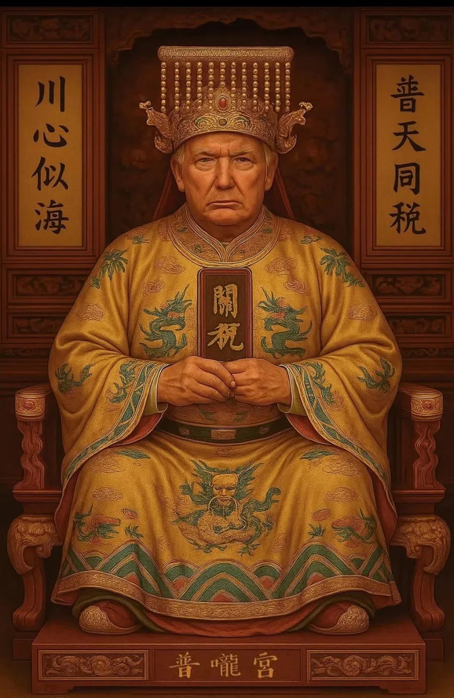 Netizens dubbed Trump the “Tariff Emperor” and hailing “long live the [tariff] emperor”. (Internet)