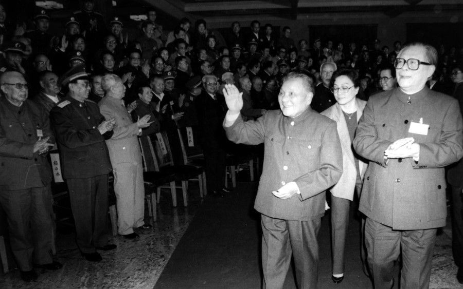 In November 1989, during the Fifth Plenary Session of the 13th Central Committee of the Communist Party of China, Jiang Zemin closely followed Deng Xiaoping in the early years of his term.