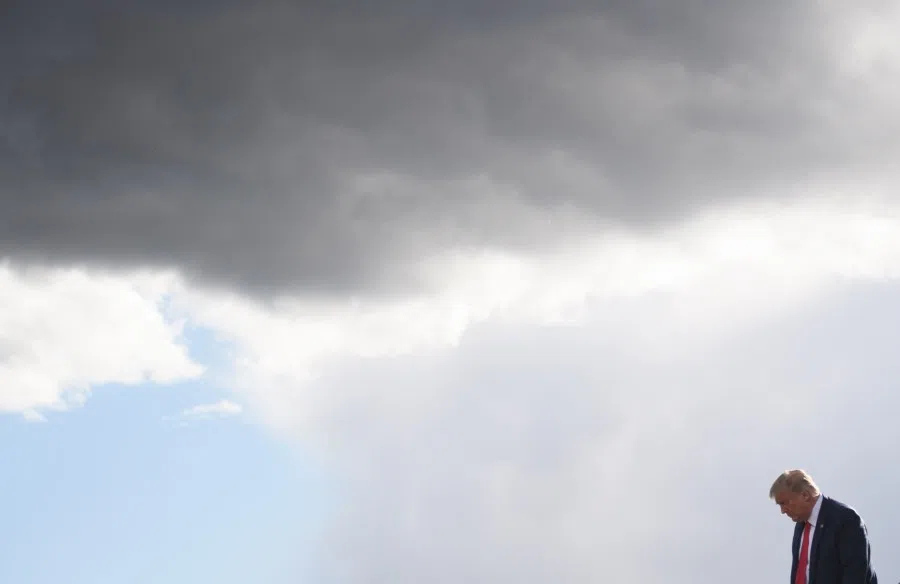 US President Donald Trump steps off Air Force One upon arrival at Minneapolis Saint Paul International Airport in Minneapolis, Minnesota on 30 September 2020. (Mandel Ngan/AFP)