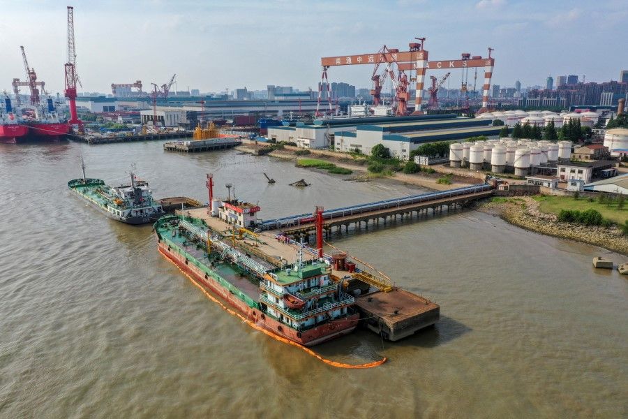 Oil tankers are seen at Nantong, Jiangsu province, China, 11 June 2019. (Stringer/Reuters)