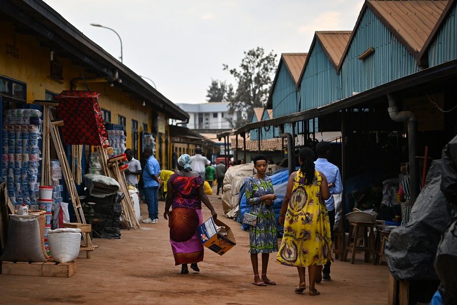 People walk in Kimironko Market in Kigali, Rwanda on 26 June 2022. (SPH Media)