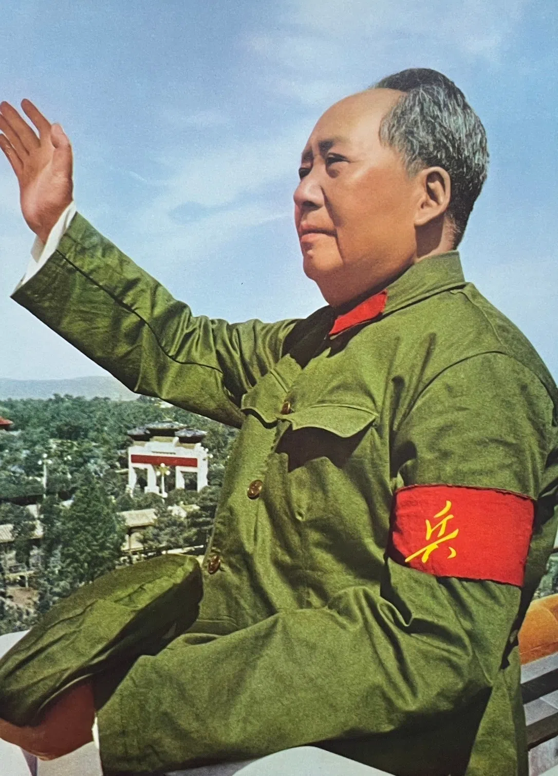 Mao waving to crowds in Tiananmen Square, a symbol of his power, in 1966. This photo became a torch for the leftist revolution throughout the world.
