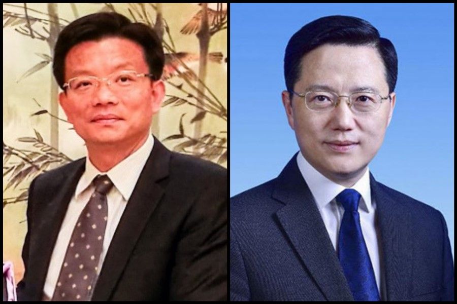 Rising political stars Zhuge Yujie (right) and Shi Guanghui. (Internet)