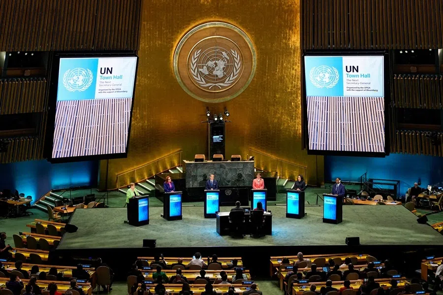 Candidates for the position of United Nations secretary-general participate in the "UN Town Hall: The Next Secretary-General" event at United Nations headquarters in New York City, US, 23 July 2026.