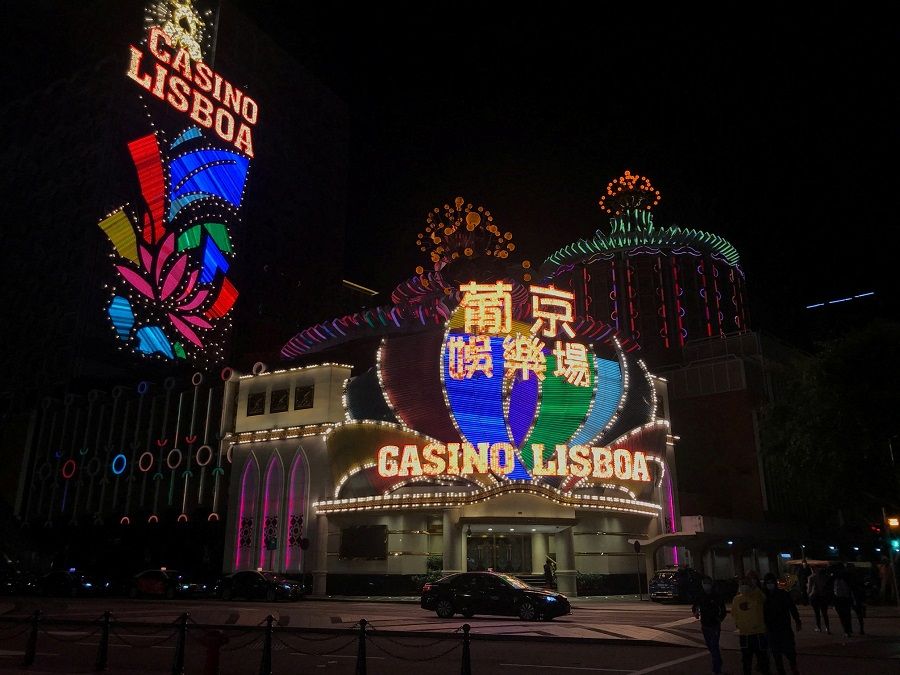 A night view of the Casino Lisboa after gambling recommenced at midnight, in Macau, China, 20 February 2020. (Aleksander Solum/File Photo/Reuters)