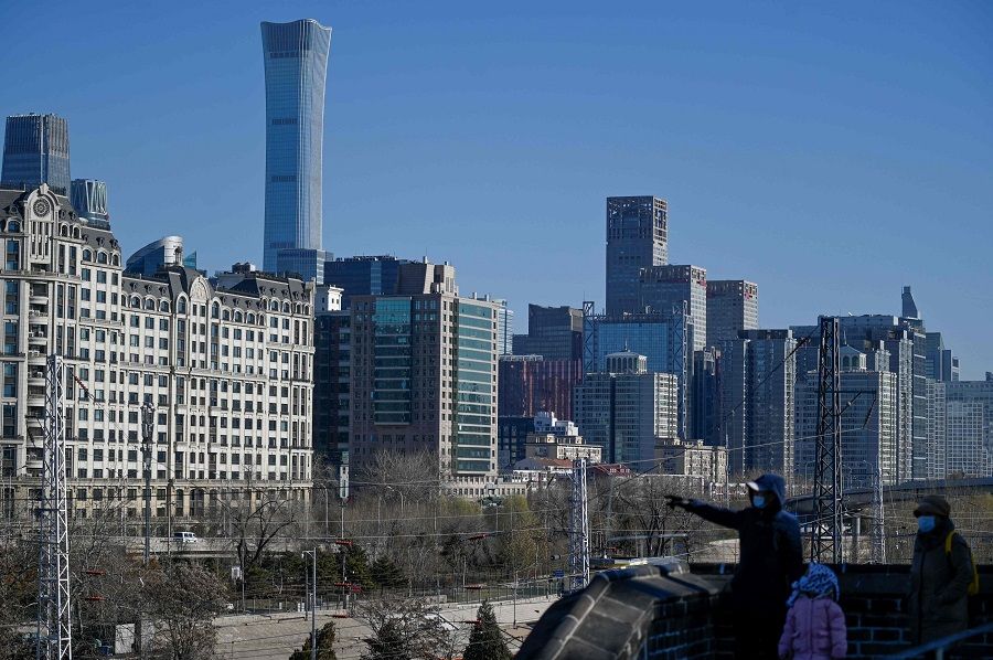 This picture shows Beijing's skyline on 16 December 2020. (Wang Zhao/AFP)